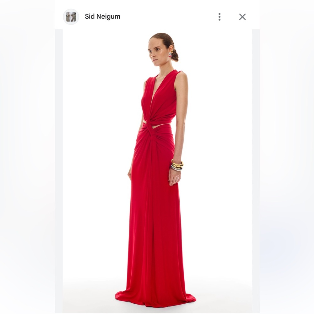 Twist-Detail Red Maxi Dress - Women